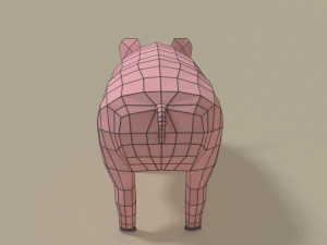 low poly cartoon pig 3D Model