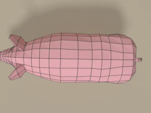low poly cartoon pig 3D Model