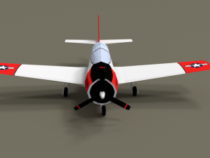 low poly t-28 trojan training airplane Model 3D
