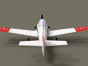 low poly t-28 trojan training airplane Model 3D