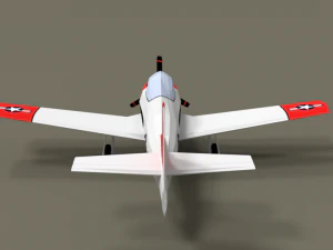 low poly t-28 trojan training airplane 3D Model