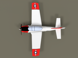 low poly t-28 trojan training airplane Model 3D