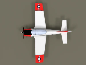 low poly t-28 trojan training airplane 3D Model