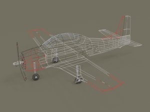 low poly t-28 trojan training airplane Model 3D