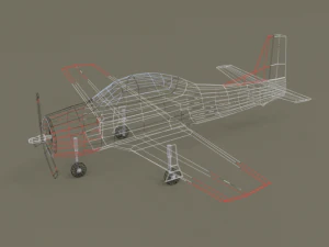 low poly t-28 trojan training airplane 3D Model