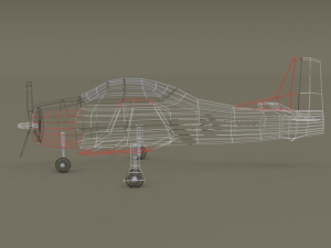 low poly t-28 trojan training airplane Model 3D