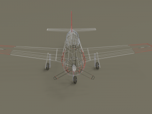 low poly t-28 trojan training airplane Model 3D