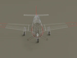 low poly t-28 trojan training airplane 3D Model