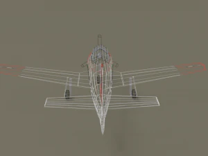 low poly t-28 trojan training airplane 3D Model