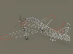 low poly t-28 trojan training airplane 3D Model