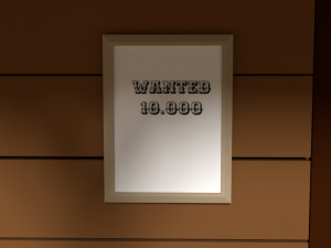 low poly cartoon saloon - western scene Model 3D