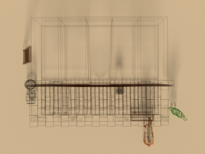 low poly cartoon saloon - western scene Model 3D