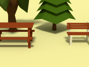 low poly cartoon park assets pack 3D-Modell
