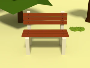 low poly cartoon park assets pack 3D Model
