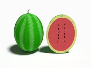 low poly cartoon watermelon 3D Model