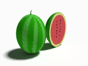low poly cartoon watermelon 3D Model