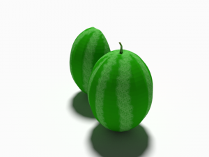 low poly cartoon watermelon 3D Model