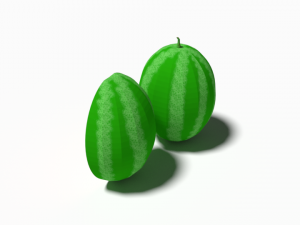 low poly cartoon watermelon 3D Model