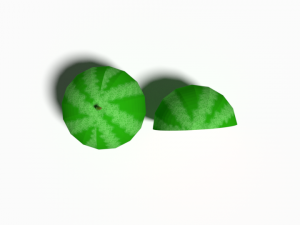 low poly cartoon watermelon 3D Model