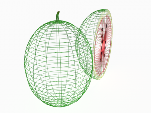 low poly cartoon watermelon 3D Model