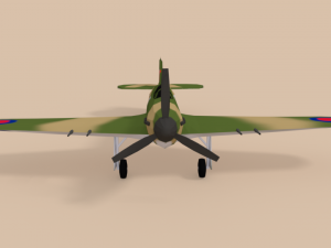 low poly hawker hurricane mk ii ww2 airplane Modello 3D
