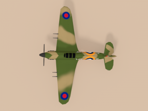 low poly hawker hurricane mk ii ww2 airplane Modello 3D