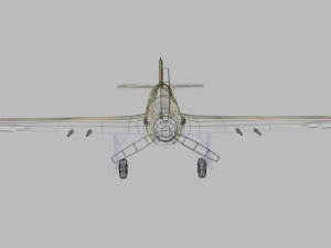 low poly hawker hurricane mk ii ww2 airplane Modello 3D