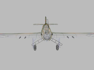 low poly hawker hurricane mk ii ww2 airplane 3D Model