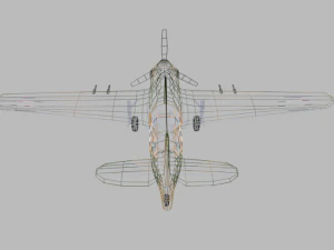 low poly hawker hurricane mk ii ww2 airplane 3D Model