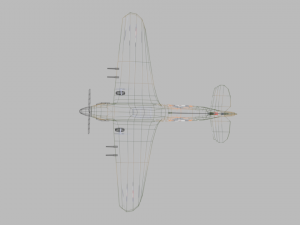 low poly hawker hurricane mk ii ww2 airplane Modello 3D