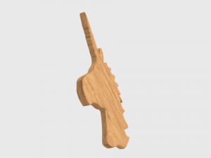 low poly unicorn wooden silhouette head decorative object Modello 3D