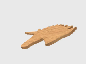 low poly unicorn wooden silhouette head decorative object 3D Model