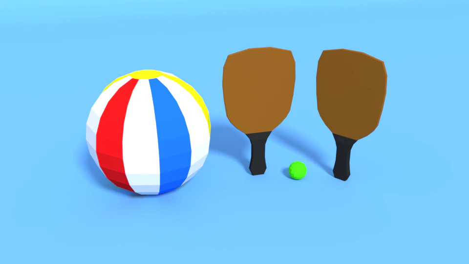 low poly beach items pack 3D Model .c4d .max .obj .3ds .fbx .stl .blend 