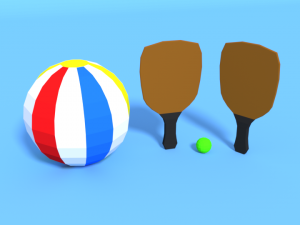 low poly beach items pack 3D 모델