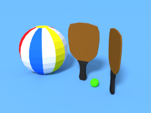 low poly beach items pack Modelo 3D