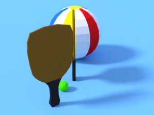 low poly beach items pack 3D Model