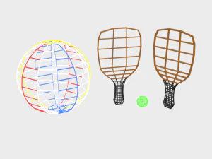 low poly beach items pack 3D Model