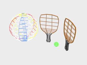 low poly beach items pack 3D Model