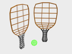 low poly beach items pack 3D Model