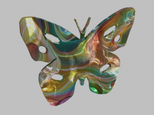 low poly butterfly silhouette decorative object 3D Model