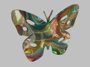 low poly butterfly silhouette decorative object 3D Model