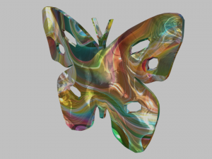 low poly butterfly silhouette decorative object 3D Model