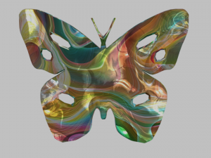 low poly butterfly silhouette decorative object Modèle 3D