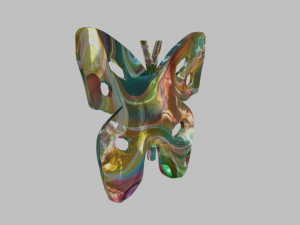 low poly butterfly silhouette decorative object 3D Model