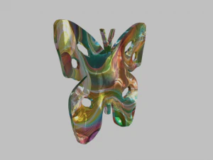 low poly butterfly silhouette decorative object 3D Model