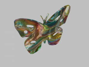 low poly butterfly silhouette decorative object 3D Model