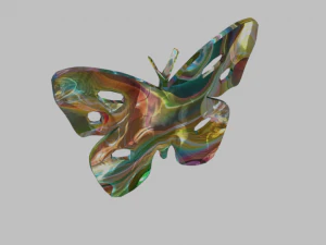 low poly butterfly silhouette decorative object 3D Model