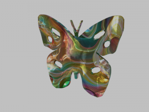 low poly butterfly silhouette decorative object 3D Model