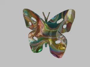 low poly butterfly silhouette decorative object 3D Model