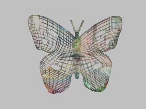 low poly butterfly silhouette decorative object 3D Model